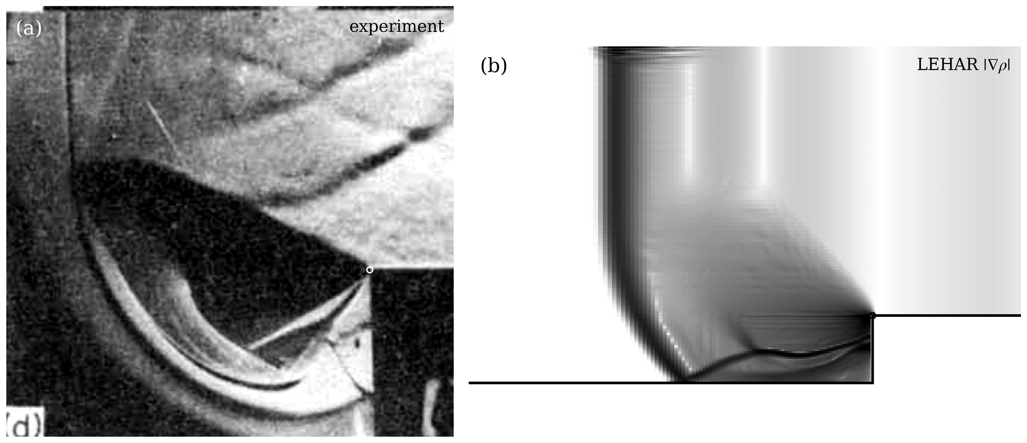 Bazhenova experiment beside LEHAR numerical schlieren